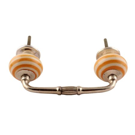 Mustard Striped Ceramic Bridge Handle